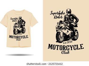 Motorcycle club rider silhouette t shirt design