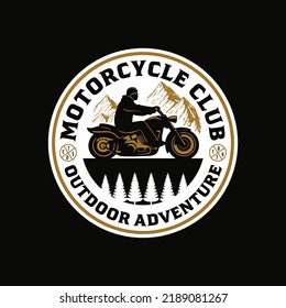 Motorrad-Club Silhouette in der Design-Vorlage für das Berglogo