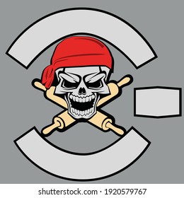 Motorcycle club skull broker template