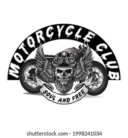 Motorcycle club soul and free slogan t shirt design