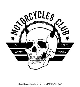 Motorcycle club vintage labels, Biker T-shirt, Motorcycle Emblem. Vector illustration.