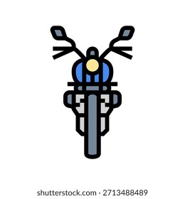 Icono de color de la motocicleta. Vector de la motocicleta. Ilustración aislada del símbolo
