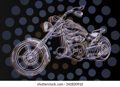 motorcycle color line silhouette 