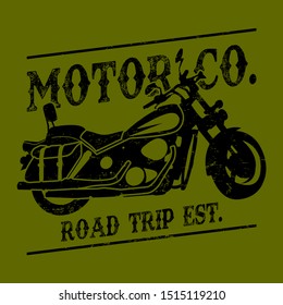 MOTORCYCLE COMPANY, SLOGAN PRINMT VECTOR