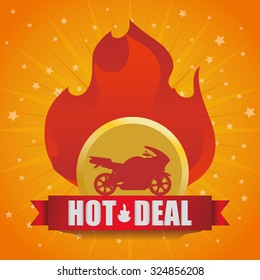 Motorcycle concept whit offer icon design, vector illustration 10 eps graphic.