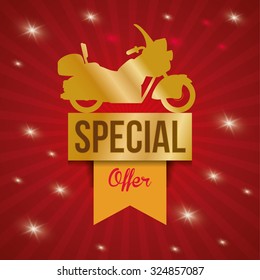 Motorcycle concept whit offer icon design, vector illustration 10 eps graphic.