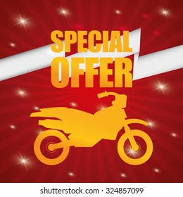 Motorcycle concept whit offer icon design, vector illustration 10 eps graphic.