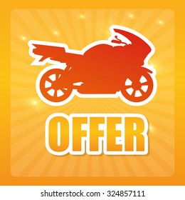 Motorcycle concept whit offer icon design, vector illustration 10 eps graphic.