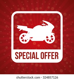 Motorcycle concept whit offer icon design, vector illustration 10 eps graphic.