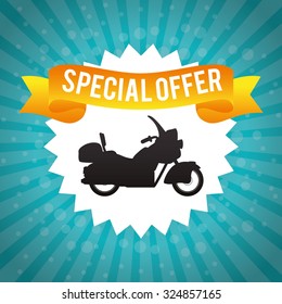 Motorcycle concept whit offer icon design, vector illustration 10 eps graphic.