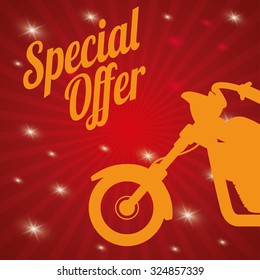Motorcycle concept whit offer icon design, vector illustration 10 eps graphic.