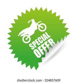 Motorcycle concept whit offer icon design, vector illustration 10 eps graphic.