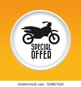 Motorcycle Concept Whit Offer Icon Design, Vector Illustration 10 Eps Graphic.