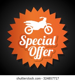 Motorcycle concept whit offer icon design, vector illustration 10 eps graphic.