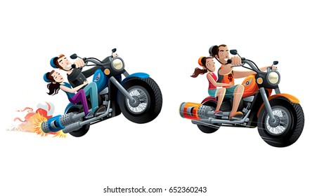 motorcycle couple set