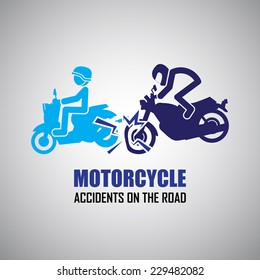 Motorcycle crash and accidents icons