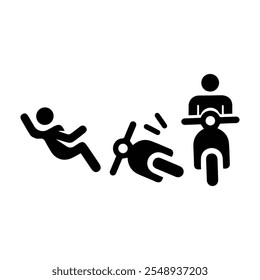 motorcycle crash icon with white background