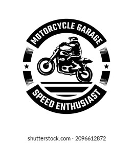 Motorcycle custom garage logo template