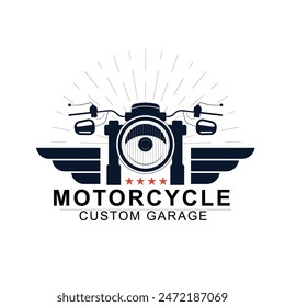 motorcycle custom garage vector illustrator