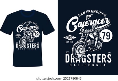 motorcycle custom t shirt vintage design