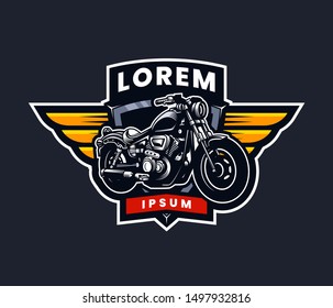 Motorcycle custom vector logo design