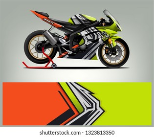 motorcycle decal design vector kit. abstract background graphics for motorcycle Racing decal and vinyl wrap - Vector