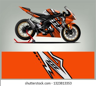 motorcycle decal design vector kit. abstract background graphics for motorcycle Racing decal and vinyl wrap - Vector