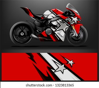 motorcycle decal design vector kit. abstract background graphics for motorcycle Racing decal and vinyl wrap - Vector
