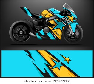 motorcycle decal design vector kit. abstract background graphics for motorcycle Racing decal and vinyl wrap - Vector