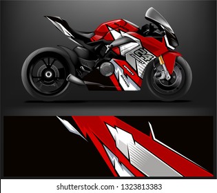 motorcycle decal design vector kit. abstract background graphics for motorcycle Racing decal and vinyl wrap - Vector