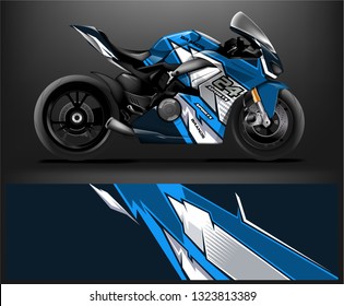 motorcycle decal design vector kit. abstract background graphics for motorcycle Racing decal and vinyl wrap - Vector