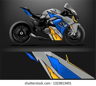 motorcycle decal design vector kit. abstract background graphics for motorcycle Racing decal and vinyl wrap - Vector