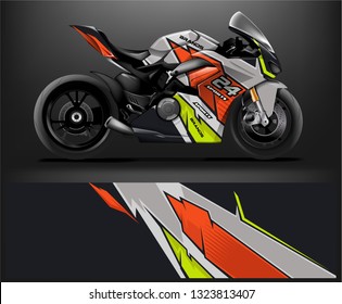 motorcycle decal design vector kit. abstract background graphics for motorcycle Racing decal and vinyl wrap - Vector