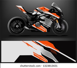 motorcycle decal design vector kit. abstract background graphics for motorcycle Racing decal and vinyl wrap - Vector