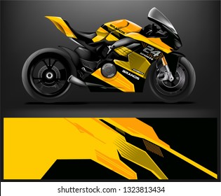 motorcycle decal design vector kit. abstract background graphics for motorcycle Racing decal and vinyl wrap - Vector