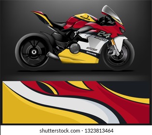 motorcycle decal design vector kit. abstract background graphics for motorcycle Racing decal and vinyl wrap - Vector