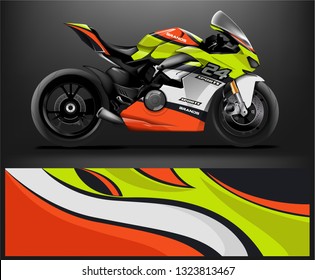 motorcycle decal design vector kit. abstract background graphics for motorcycle Racing decal and vinyl wrap - Vector
