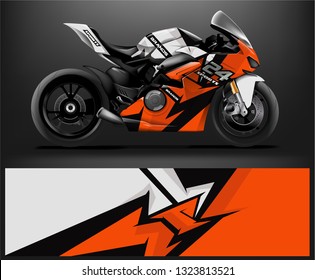motorcycle decal design vector kit. abstract background graphics for motorcycle Racing decal and vinyl wrap - Vector