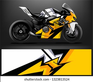 motorcycle decal design vector kit. abstract background graphics for motorcycle Racing decal and vinyl wrap - Vector