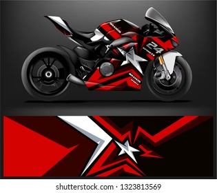 motorcycle decal design vector kit. abstract background graphics for motorcycle Racing decal and vinyl wrap - Vector