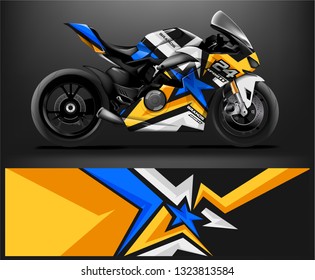 motorcycle decal design vector kit. abstract background graphics for motorcycle Racing decal and vinyl wrap - Vector