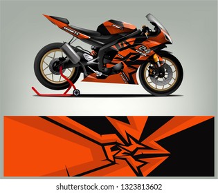 motorcycle decal design vector kit. abstract background graphics for motorcycle Racing decal and vinyl wrap - Vector