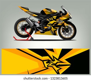 motorcycle decal design vector kit. abstract background graphics for motorcycle Racing decal and vinyl wrap - Vector