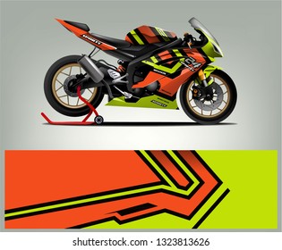 motorcycle decal design vector kit. abstract background graphics for motorcycle Racing decal and vinyl wrap - Vector