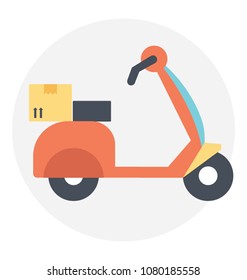 
A motorcycle with delivery box concept of home delivery service
