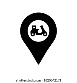 Motorcycle delivery icon, illustration location delivery. Design template vector