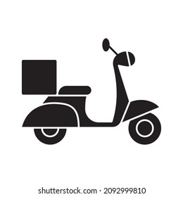 Motorcycle delivery icon symbol, Pictogram flat design for apps and websites, Isolated on white background, Vector illustration