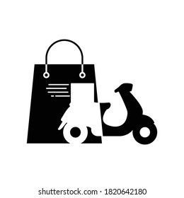 Motorcycle delivery icon, vector illustration. Design template vector