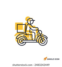 motorcycle delivery icon vector illustration. motorcycle delivery symbol isolated on white background