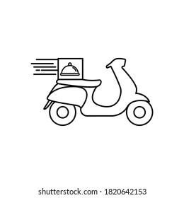 Motorcycle delivery line icon, vector illustration. Design template vector